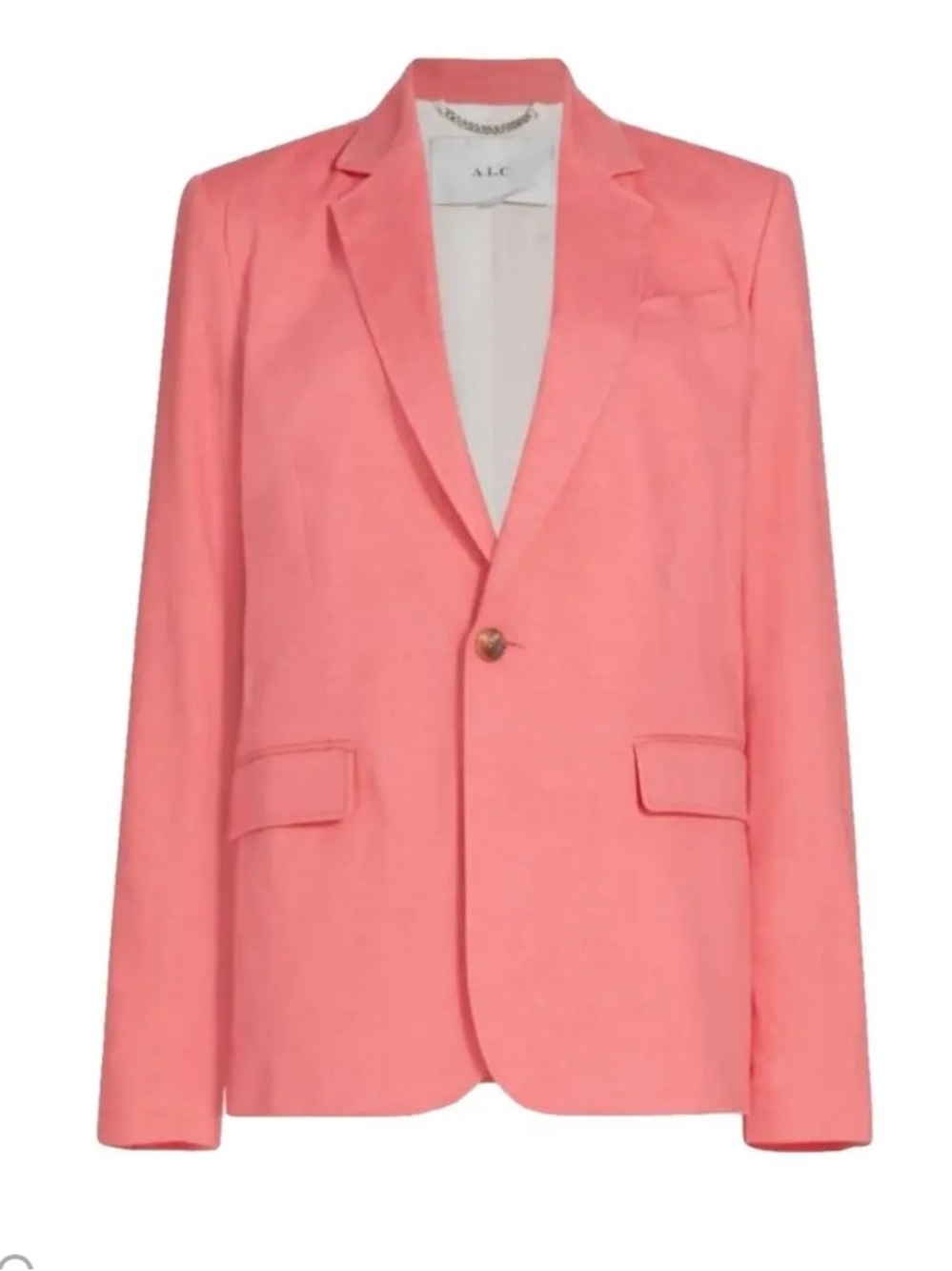 A.L.C. Pink Single-Button Notch-Lapel Blazer
